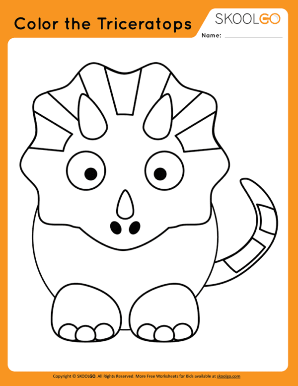 Color the Triceratops | Free worksheet by SKOOLGO