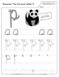 Discover The Cursive Letter P | Free worksheet by SKOOLGO