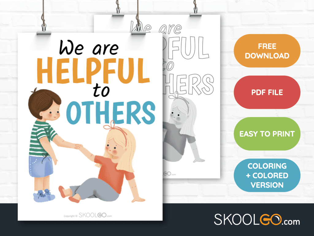 We Are Helpful To Others Free Classroom Poster SKOOLGO