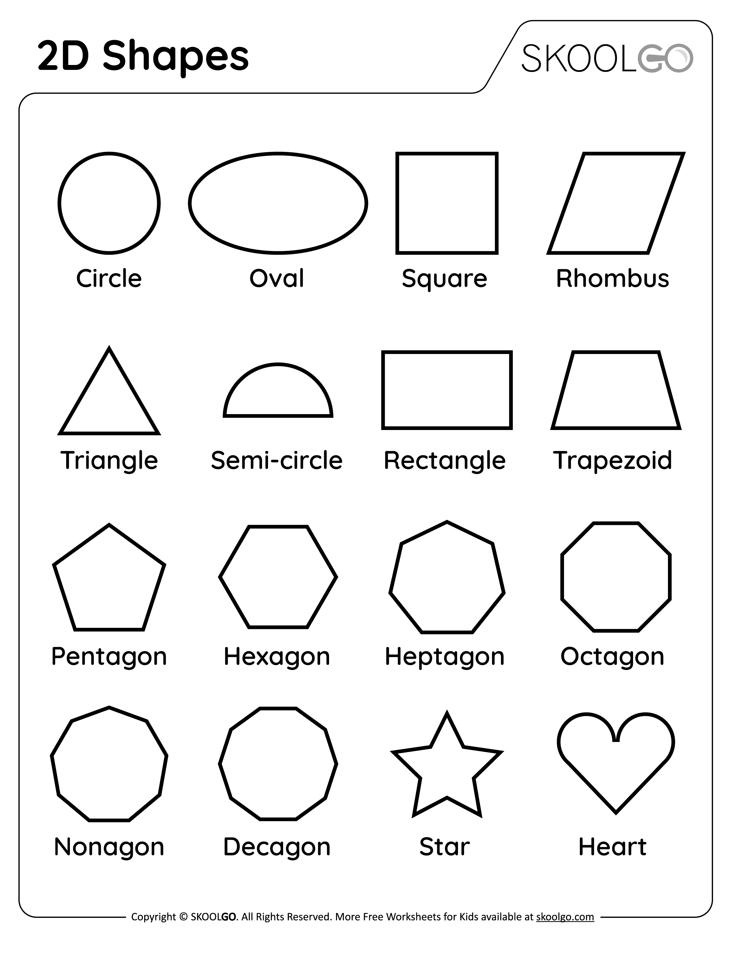 2d Shapes Worksheets Worksheets For Kindergarten