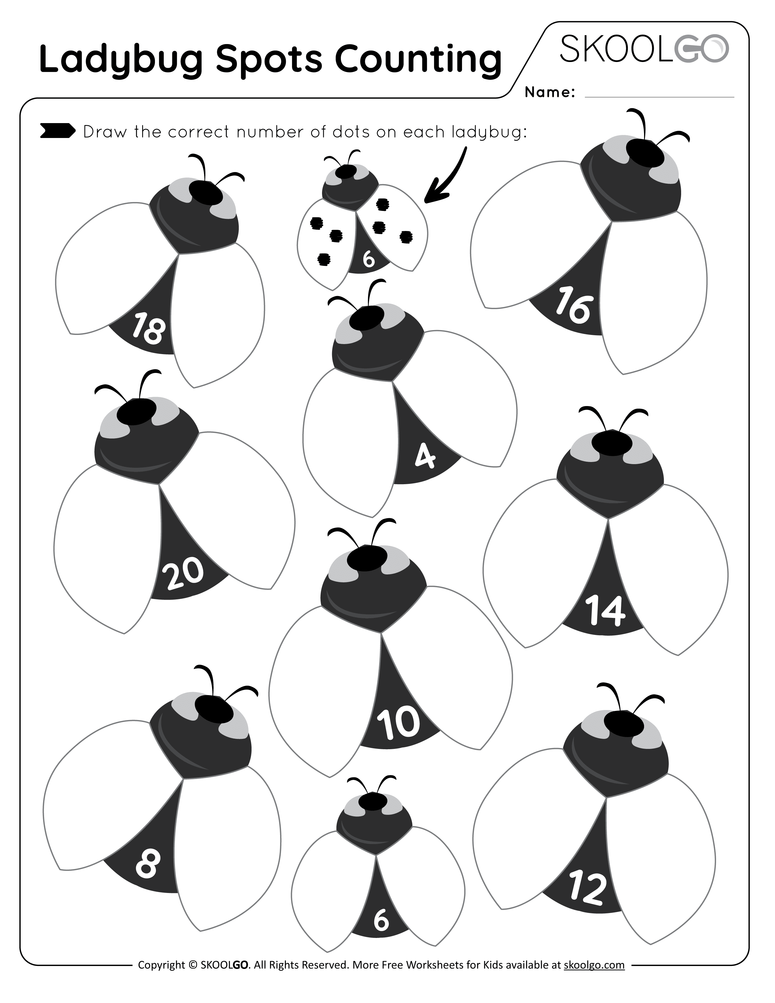 Ladybug Spots Counting Free Worksheet SKOOLGO Ladybug Spots Counting Free Worksheet SKOOLGO
