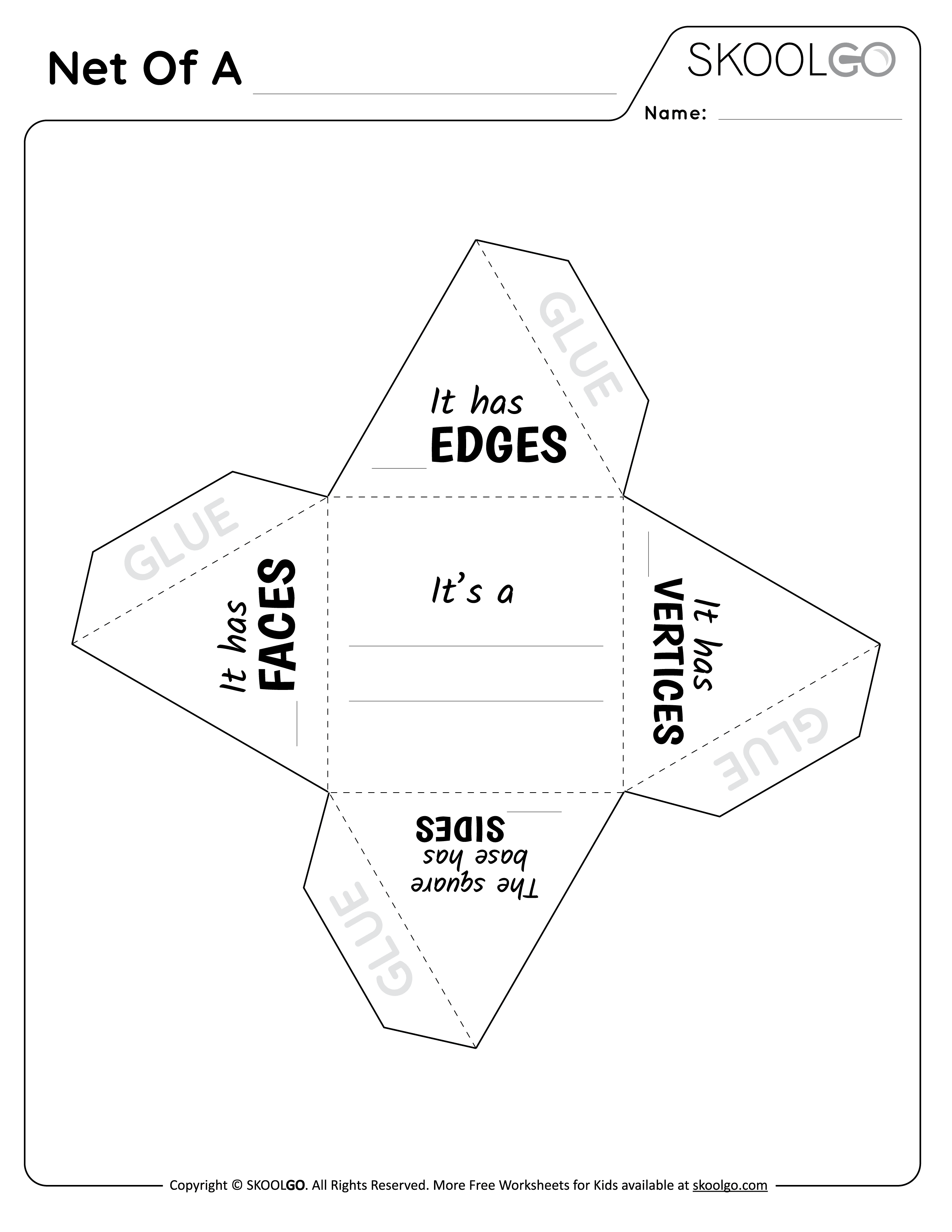 Net Of A Square Pyramid Free Worksheet SKOOLGO