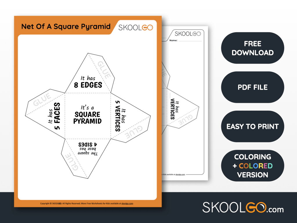 Geometry Printables Square Based Pyramid Net 1 Tabs 3d Geometry Printables Square Based Pyramid Net 1 Tabs 3d