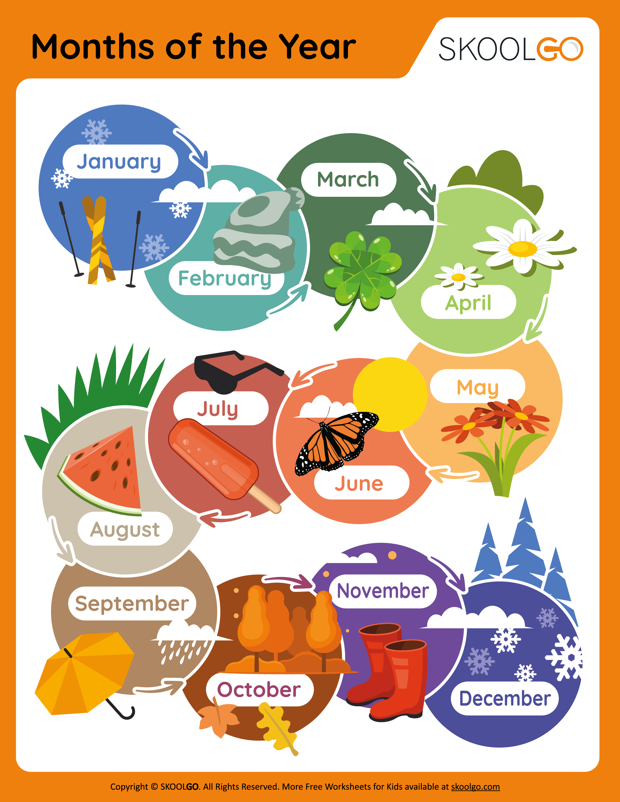Months Of The Year Free Worksheet SKOOLGO