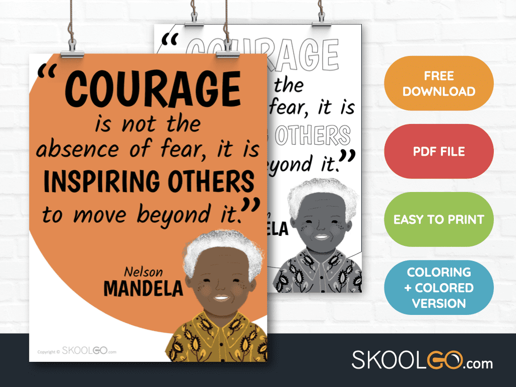 Nelson Mandela Courage Quote Poster Free Printable Nelson Mandela Courage Quote Poster Free Printable