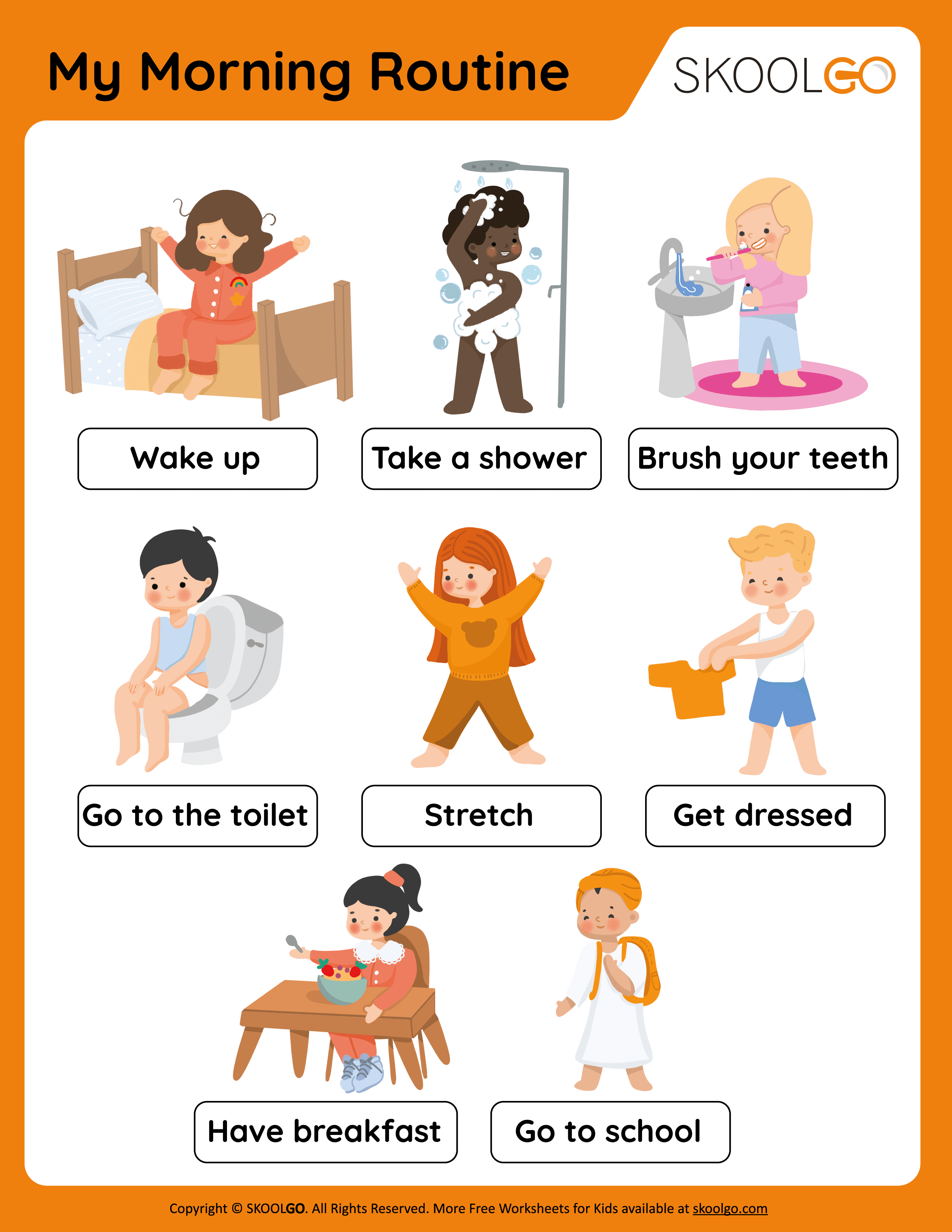 My Morning Routine Free Worksheet For Kids SKOOLGO