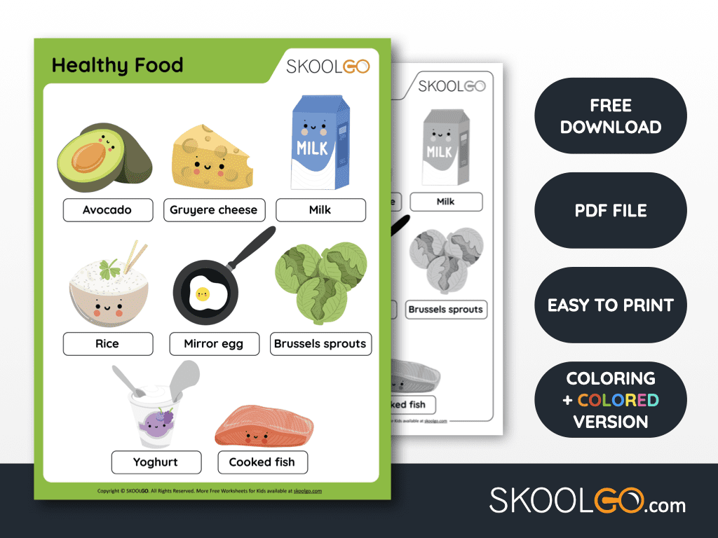 Healthy Food Free Worksheet For Kids SKOOLGO
