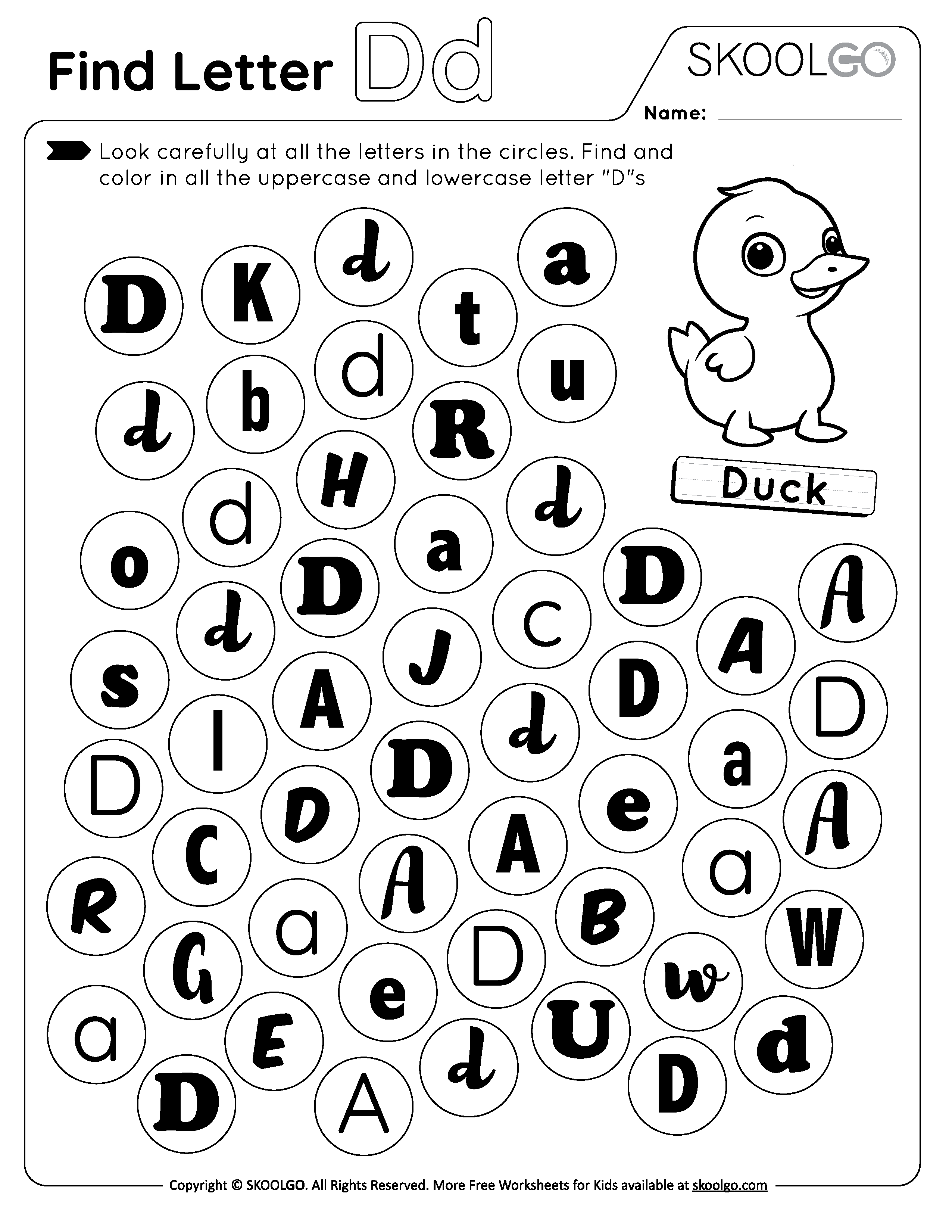 Letter D Worksheets For Toddlers Letter D Worksheets For Toddlers