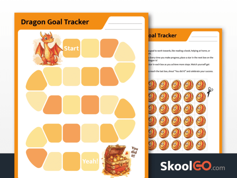 Free Dragon Goal Tracker Worksheet for Kids – Printable PDF
