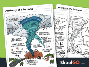 Anatomy of a tornado worksheet printable science resource for learning tornado parts