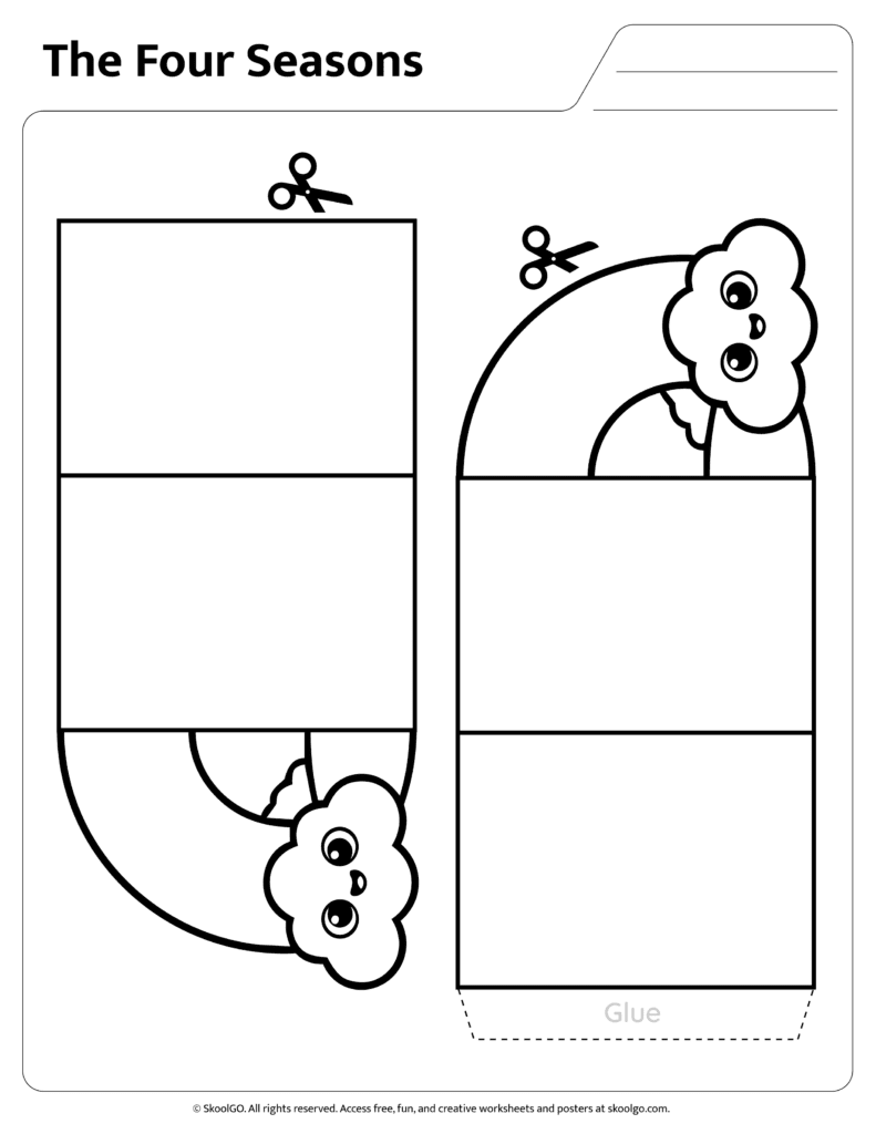 Four seasons reading comprehension page for early learners