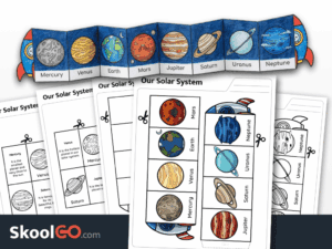 Our solar system cut and paste activity worksheet for printable science learning