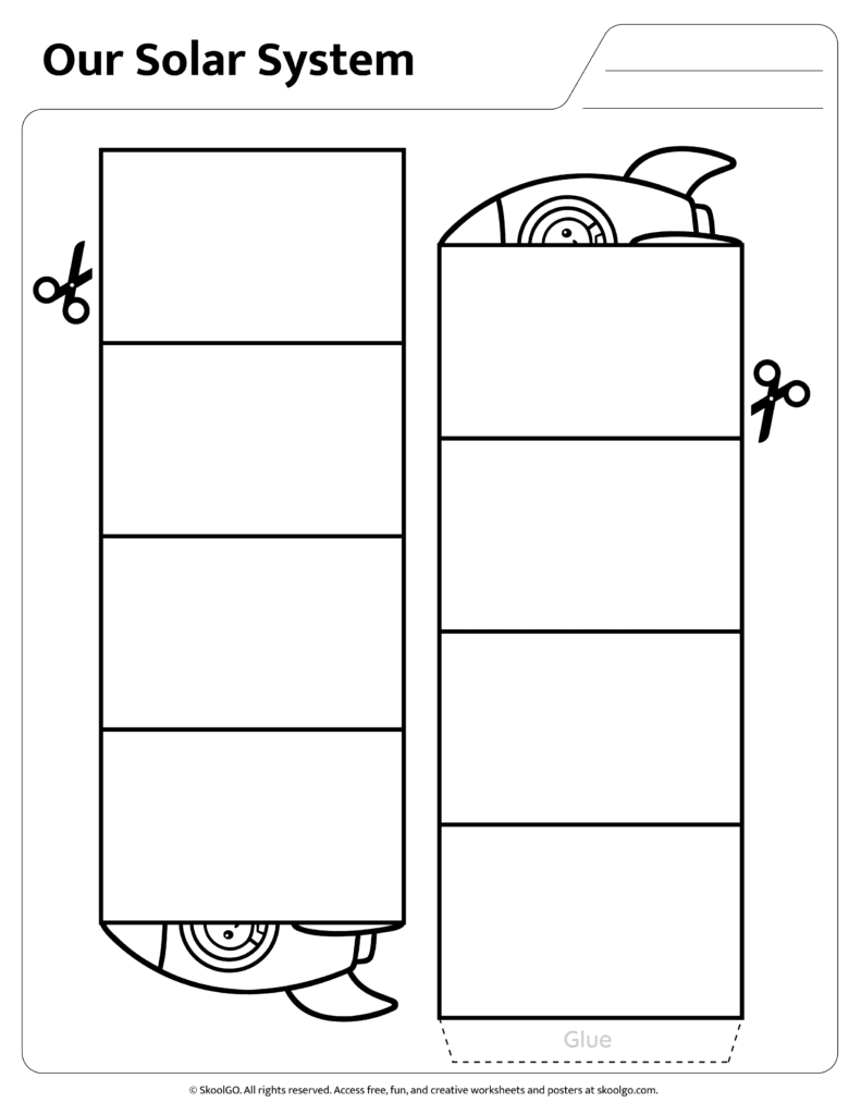 Solar System Rocket Craft Template Rocket template page for solar system cut and paste activity