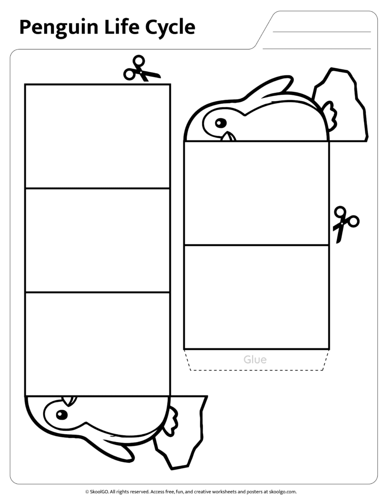 Penguin Life Cycle Interactive Assembly Activity Printable penguin life cycle assembly worksheet for science lessons
