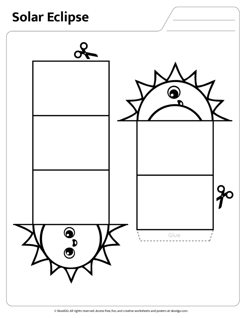 Solar Eclipse Phase Cut Out Pieces Color Version Color cut out pieces showing solar eclipse phases and descriptions