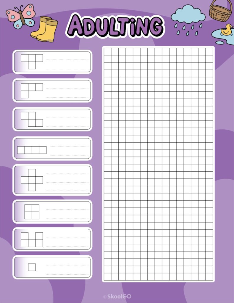 Printable April adulting tracker planner page