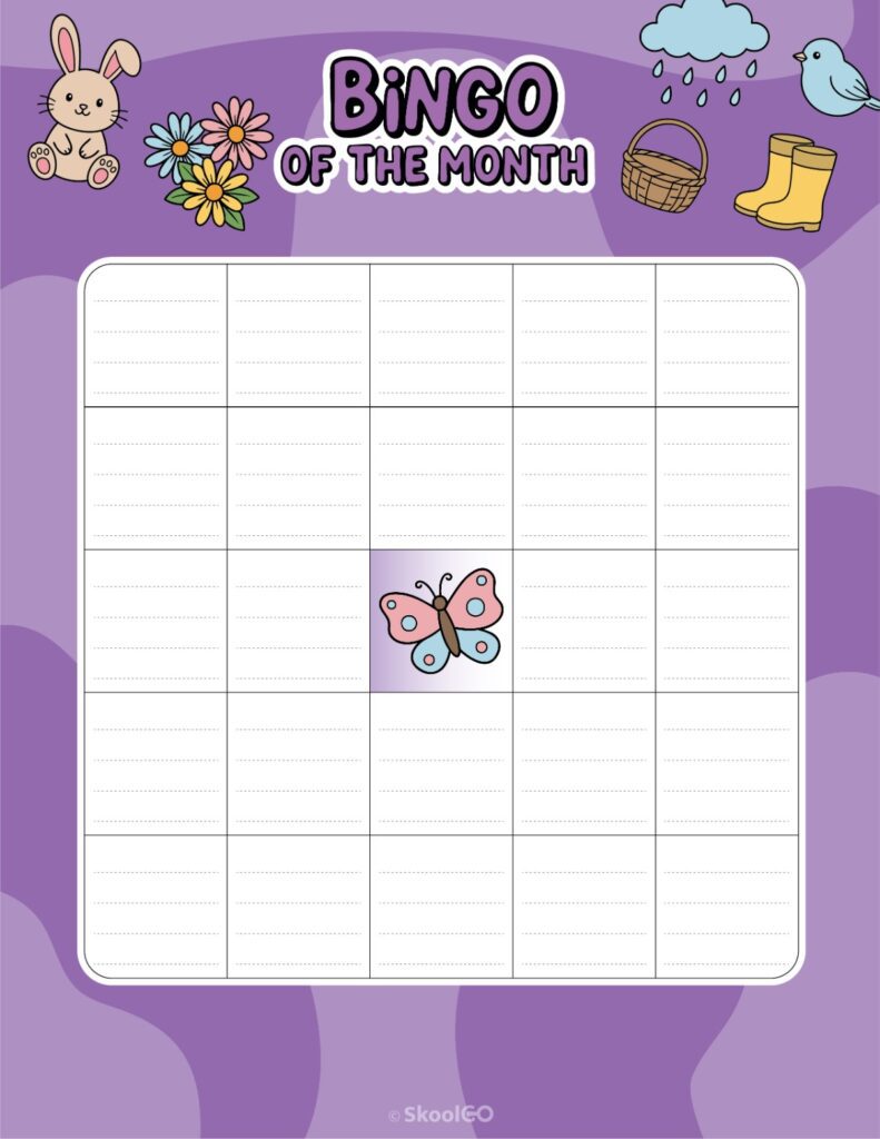 April Bingo Activity Printable April bingo activity page for journaling and planning