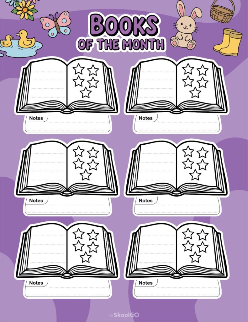 April Books Page Printable April books page for journaling, planning, and reminders