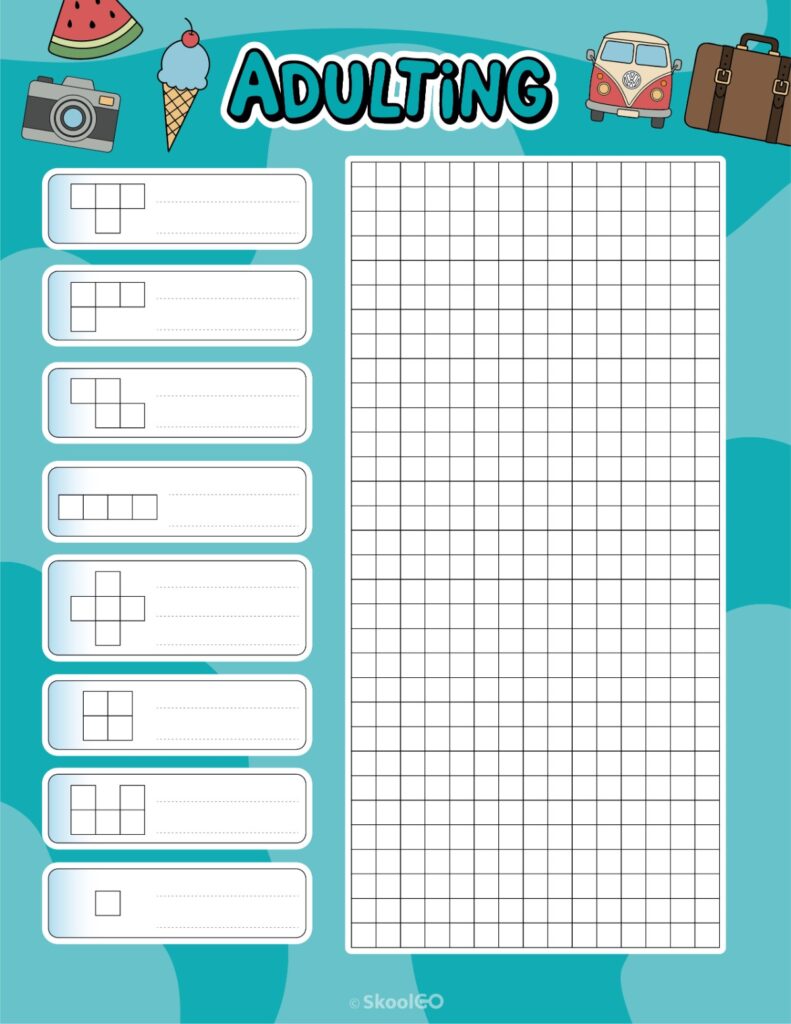 Printable August adulting tracker planner page