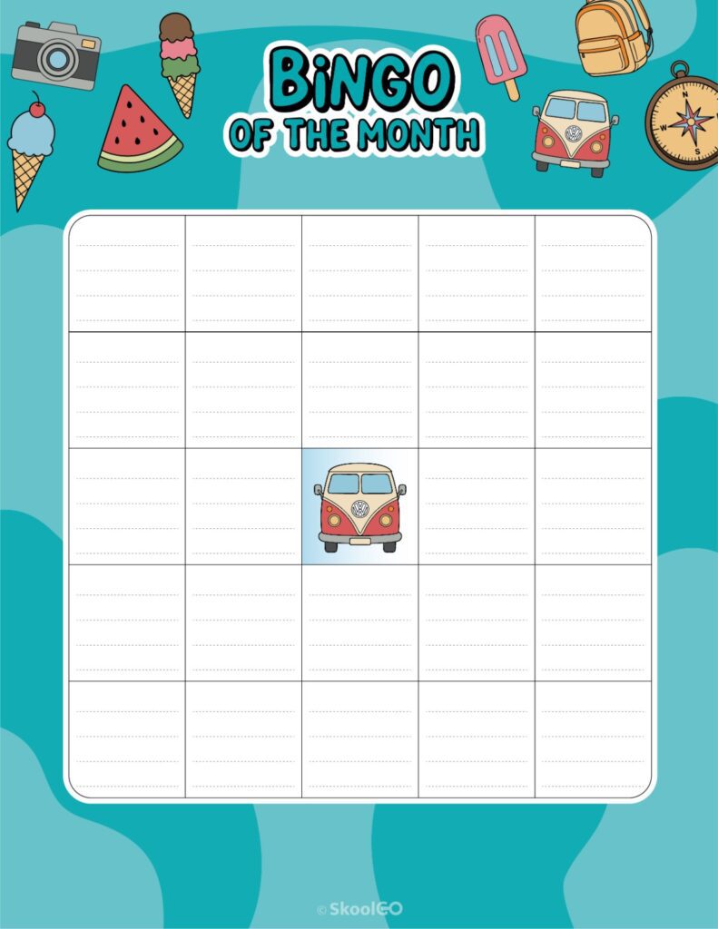 August Bingo Activity Printable August bingo activity page for journaling and planning