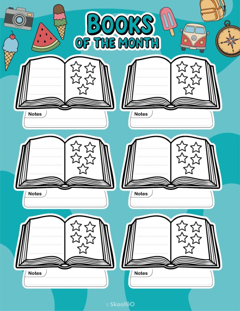August Books Page Printable August books page for journaling, planning, and reminders