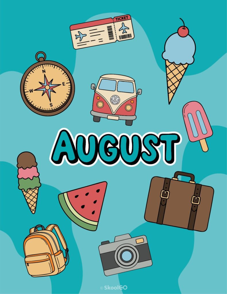 August Journal Planner Bundle Cover August Journal Planner Bundle printable cover page in color