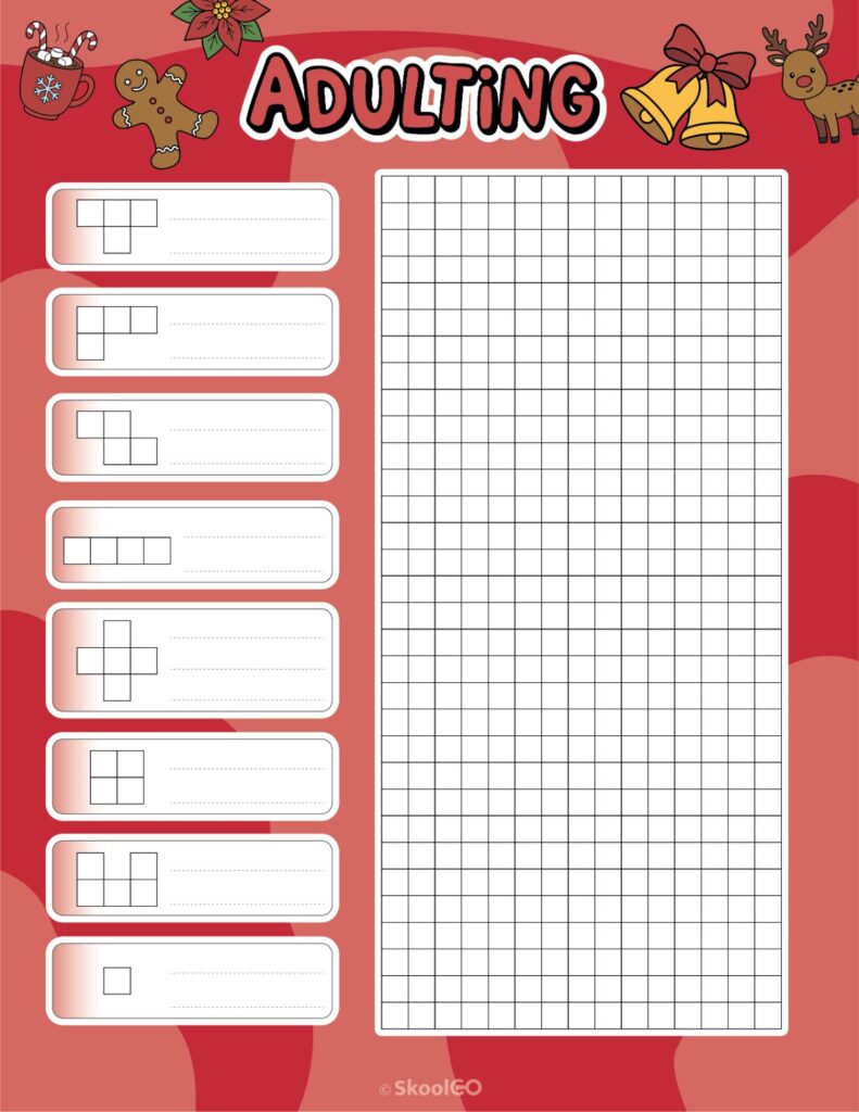 Printable December adulting tracker planner page