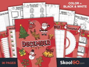 Free Printable December Journal Planner Bundle with calendars, trackers, journals, and planning pages