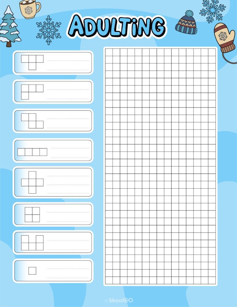 Printable January adulting tracker planner page