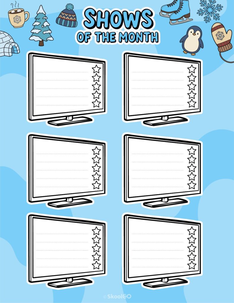 Printable January shows for journaling, planning, and reminders