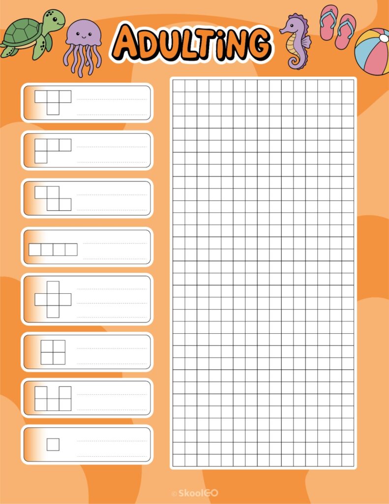 Printable July adulting tracker planner page