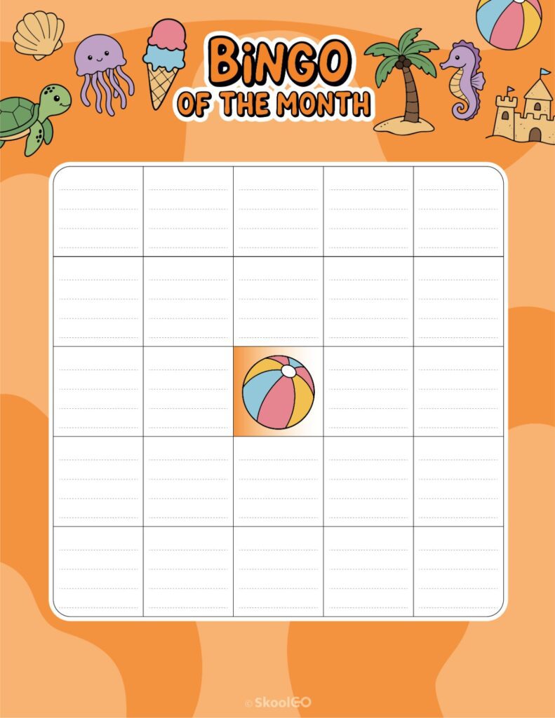 July Bingo Activity Printable July bingo activity page for journaling and planning