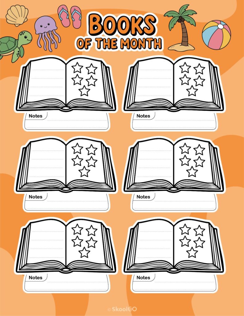 July Books Page Printable July books page for journaling, planning, and reminders