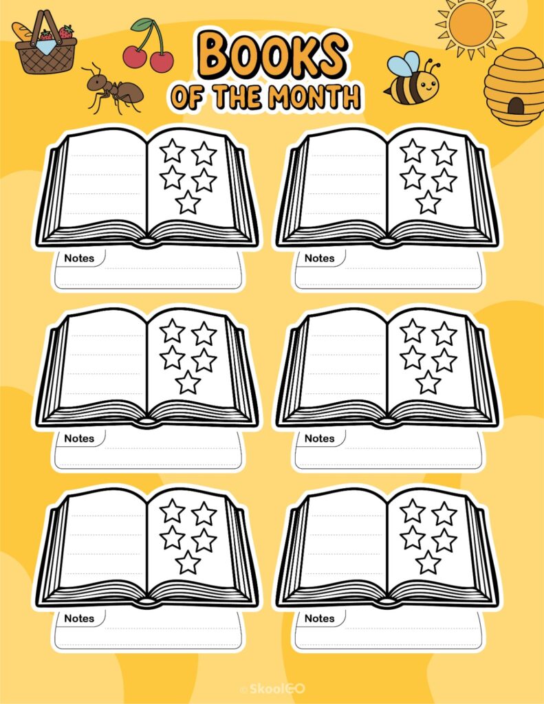 June Books Page Printable June books page for journaling, planning, and reminders