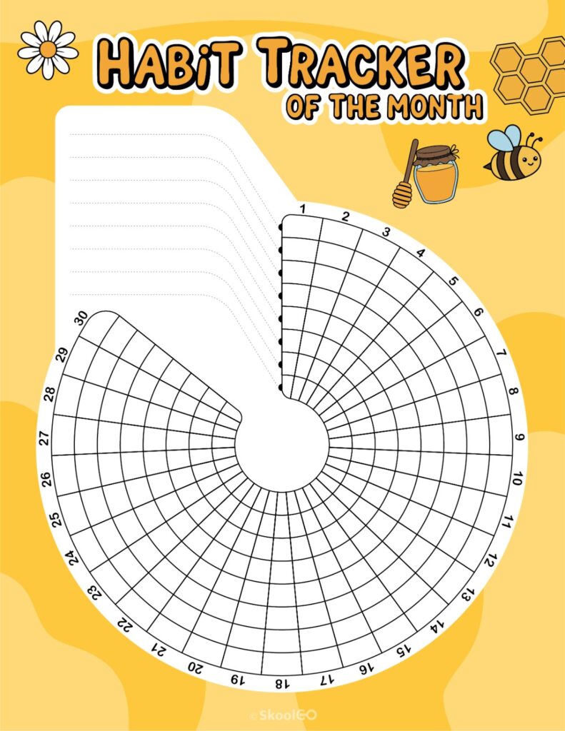 Printable June habit tracker calendar page