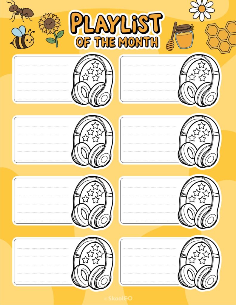 June Playlists Page Printable June playlists page for journaling, planning, and reminders