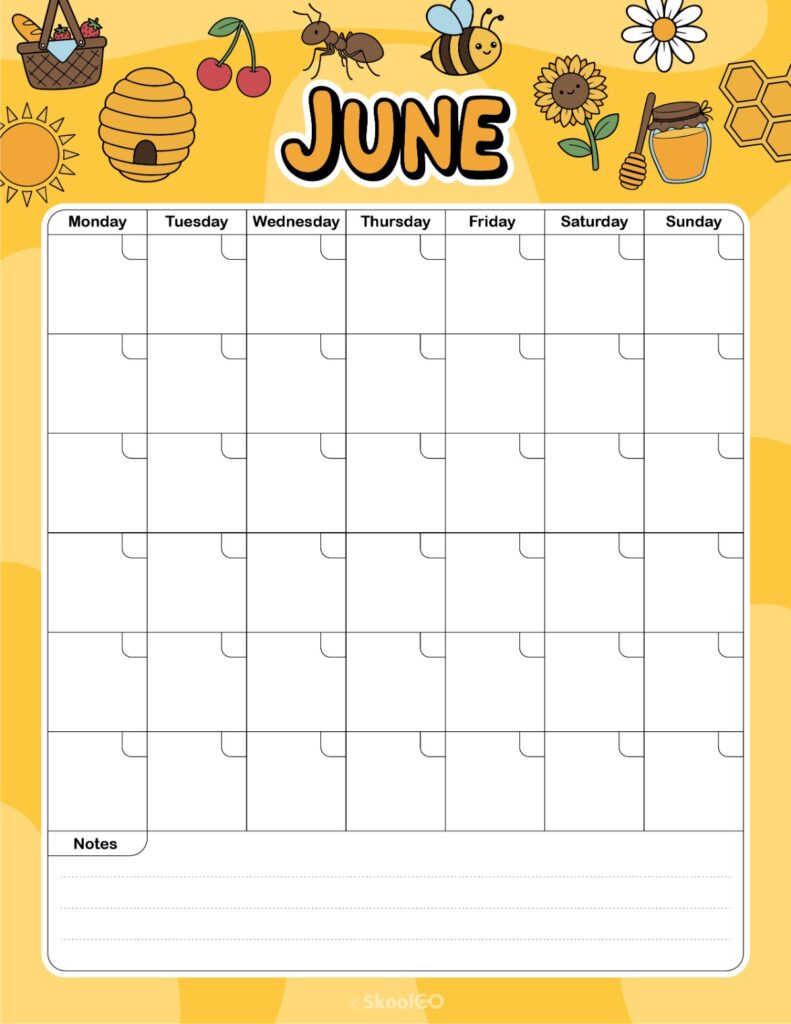 Monthly Journal Planning Page June monthly journal planner printable page