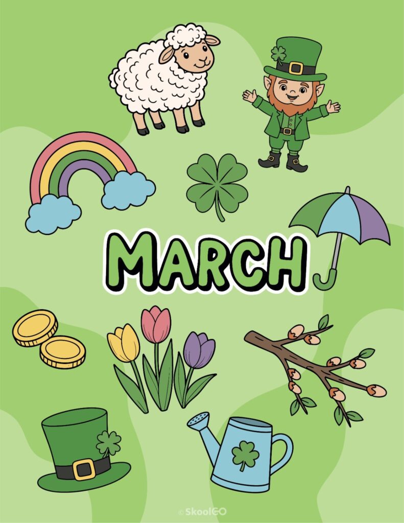 March Journal Planner Bundle printable cover page in color