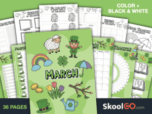 Free Printable March Journal Planner Bundle with calendars, trackers, journals, and planning pages