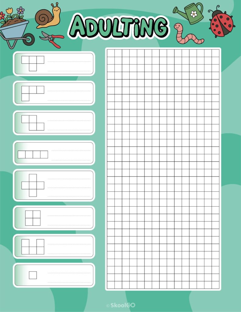 Printable May adulting tracker planner page