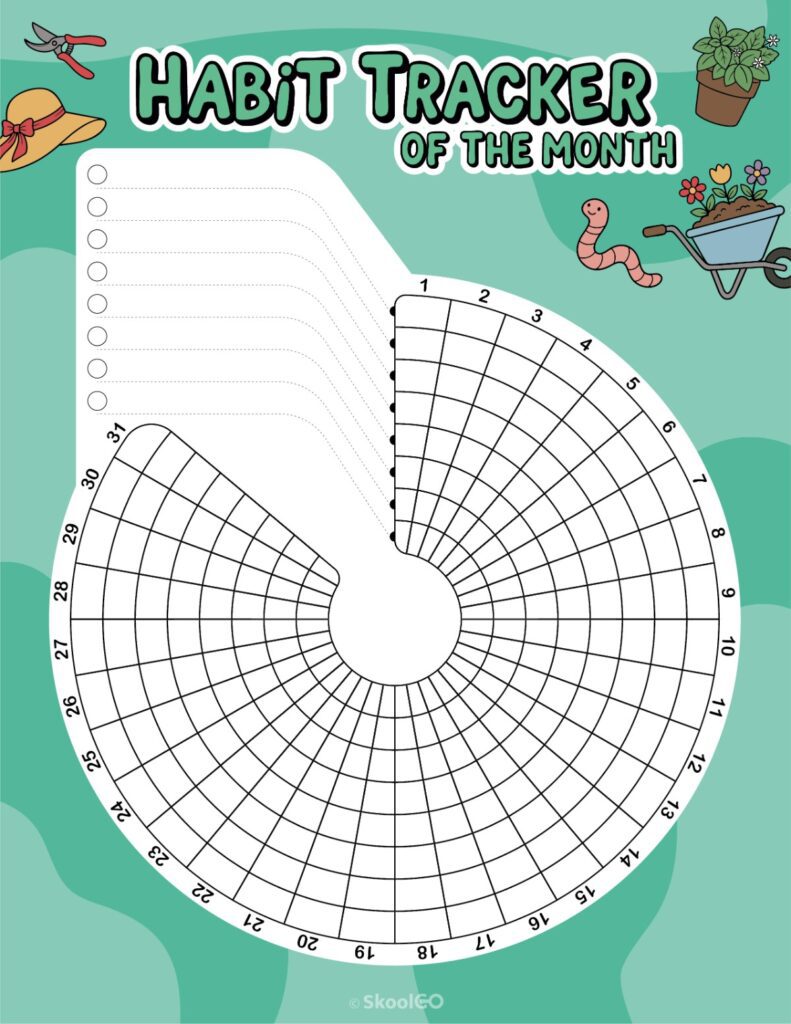Printable May habit tracker calendar page