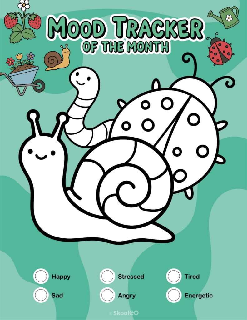 Printable May mood tracker page