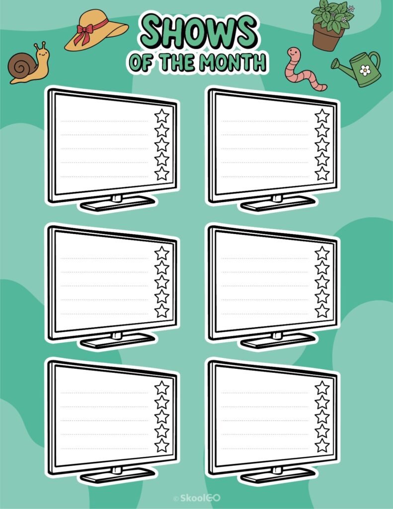 Printable May shows for journaling, planning, and reminders