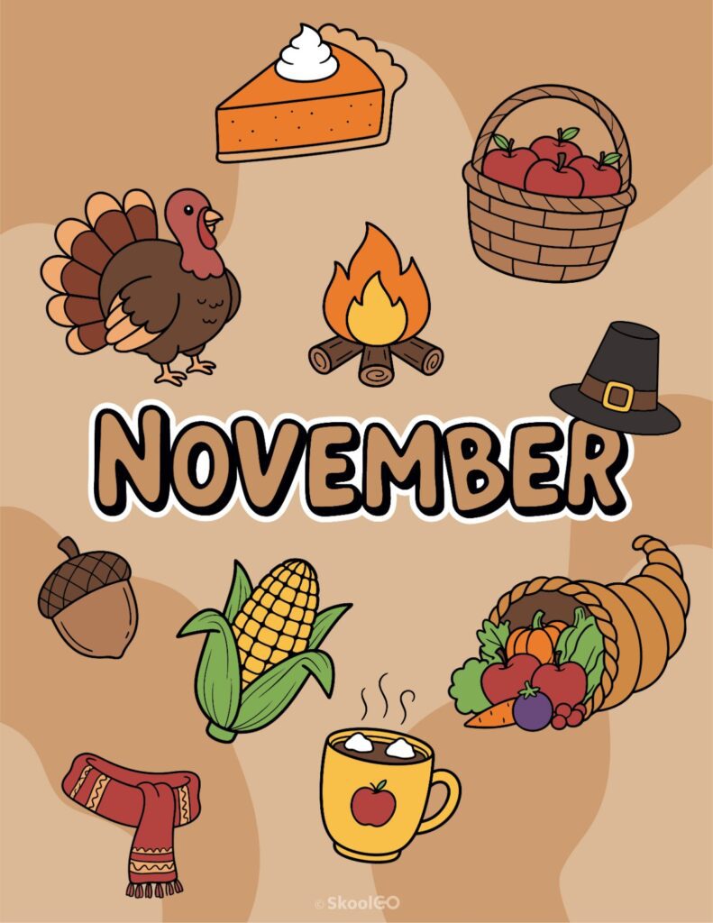 November Journal Planner Bundle Cover November Journal Planner Bundle printable cover page in color