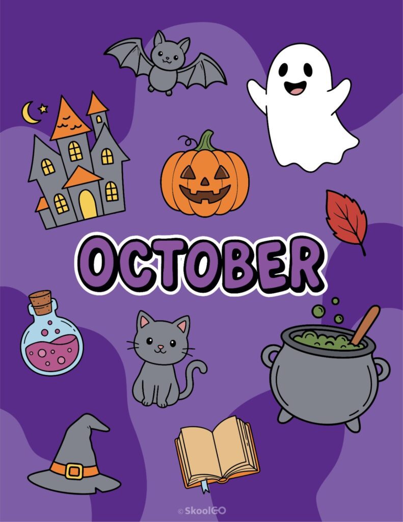 October Journal Planner Bundle Cover October Journal Planner Bundle printable cover page in color