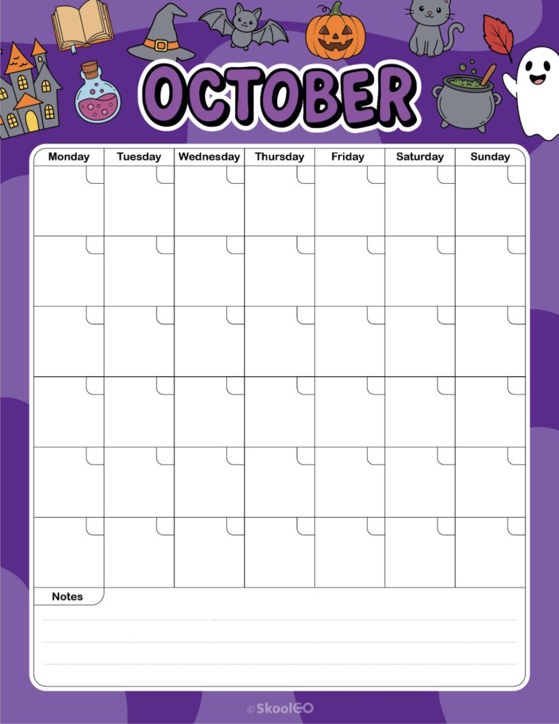 Monthly Journal Planning Page October monthly journal planner printable page