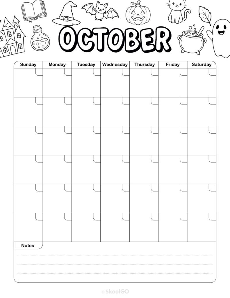 Weekly Journal Planner Layout Black and White Printable weekly journal planning page for October in black and white