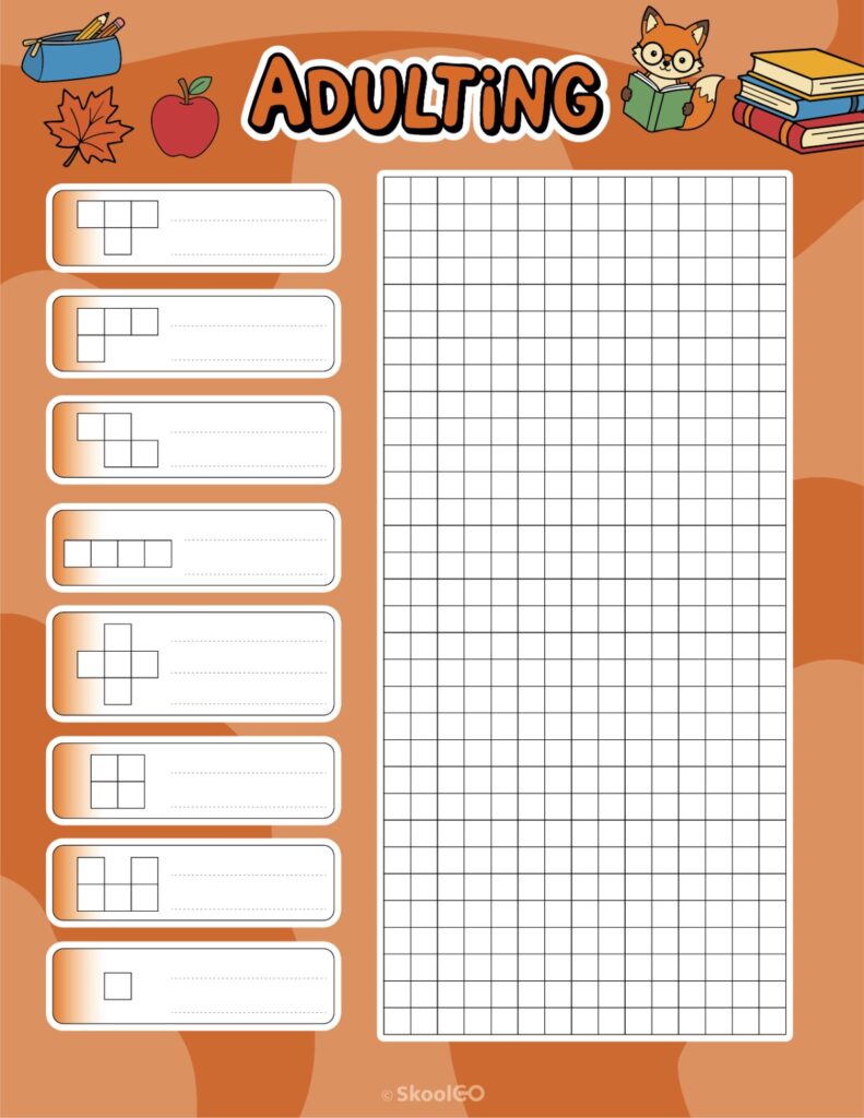 Printable September adulting tracker planner page