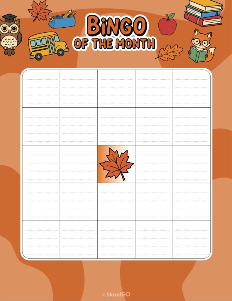 September Bingo Activity Printable September bingo activity page for journaling and planning