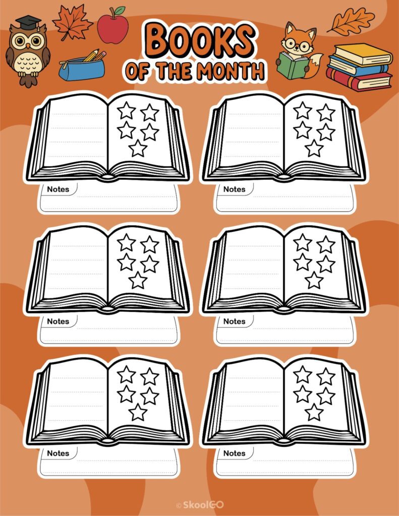 September Books Page Printable September books page for journaling, planning, and reminders
